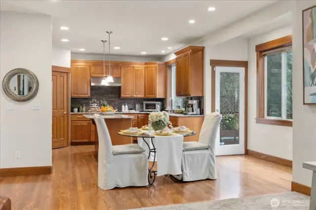 Another View of the causual dining space with access out to the deck overlooking your backyard and nature reserve.