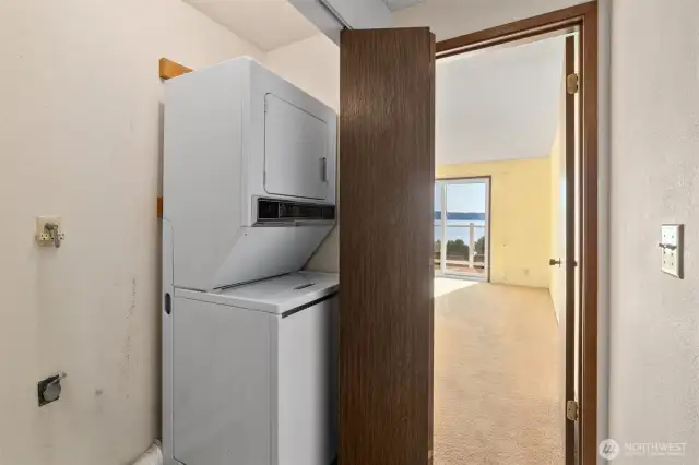 Laundry area in the unit.