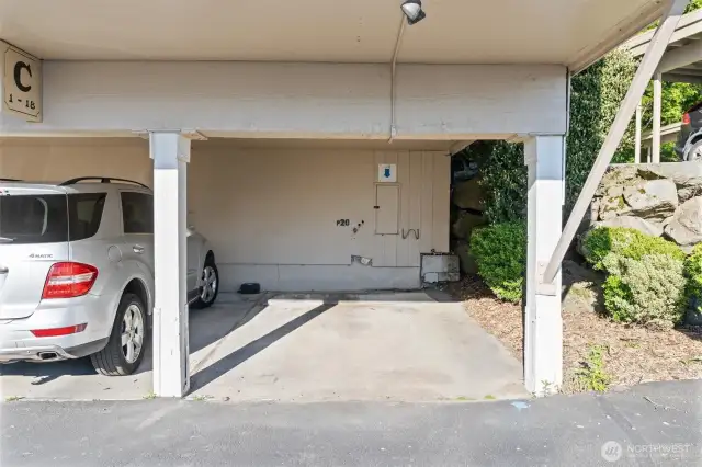 Covered parking space #20 is conveniently located to the unit.