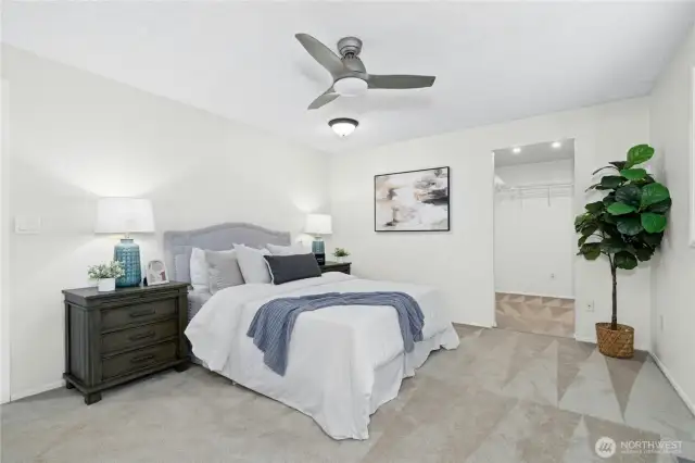 Primary features spacious walk-in closet.