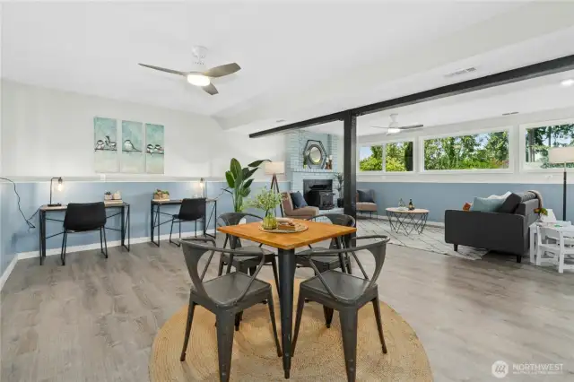 Plenty of room for home schooling or game room.