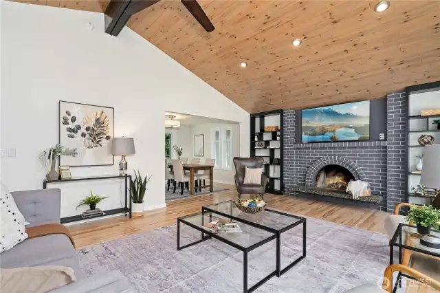 Vaulted wood ceilings.