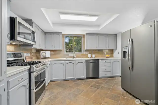 Stainless appliances.