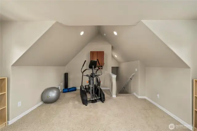 Located just above the garage!