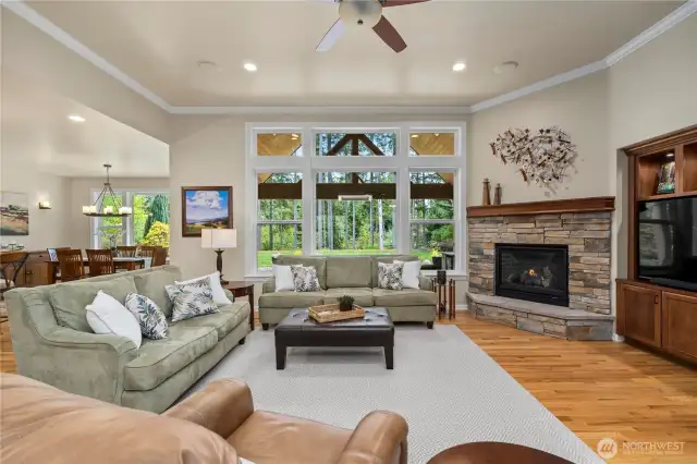 Stunning hardwood floors span the home, and were refinished just 3 years ago