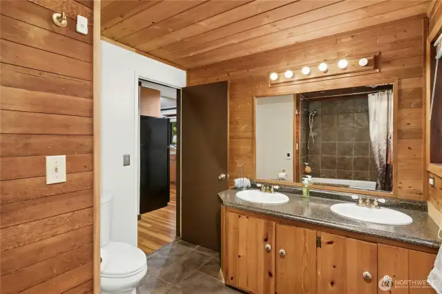 full bathroom with heated floors