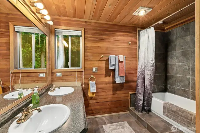 Full bathroom with heated floors