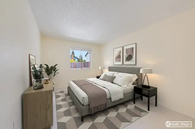One of the Bedrooms with Walk in Closet that connects to the Bathroom