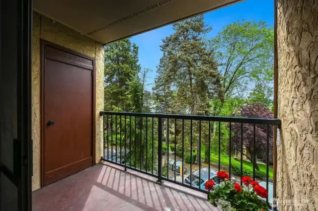 Private Balcony with Storage. Unit has Additional Storage Closet