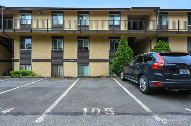 Designated Parking Space #105. Ample Guest Parking in Complex