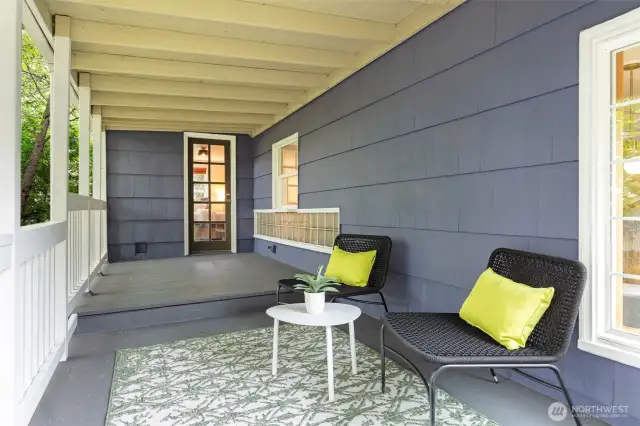 Deck on side of house - access from bedroom