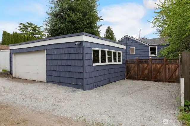 2 car garage plus extra storage and off-street parking