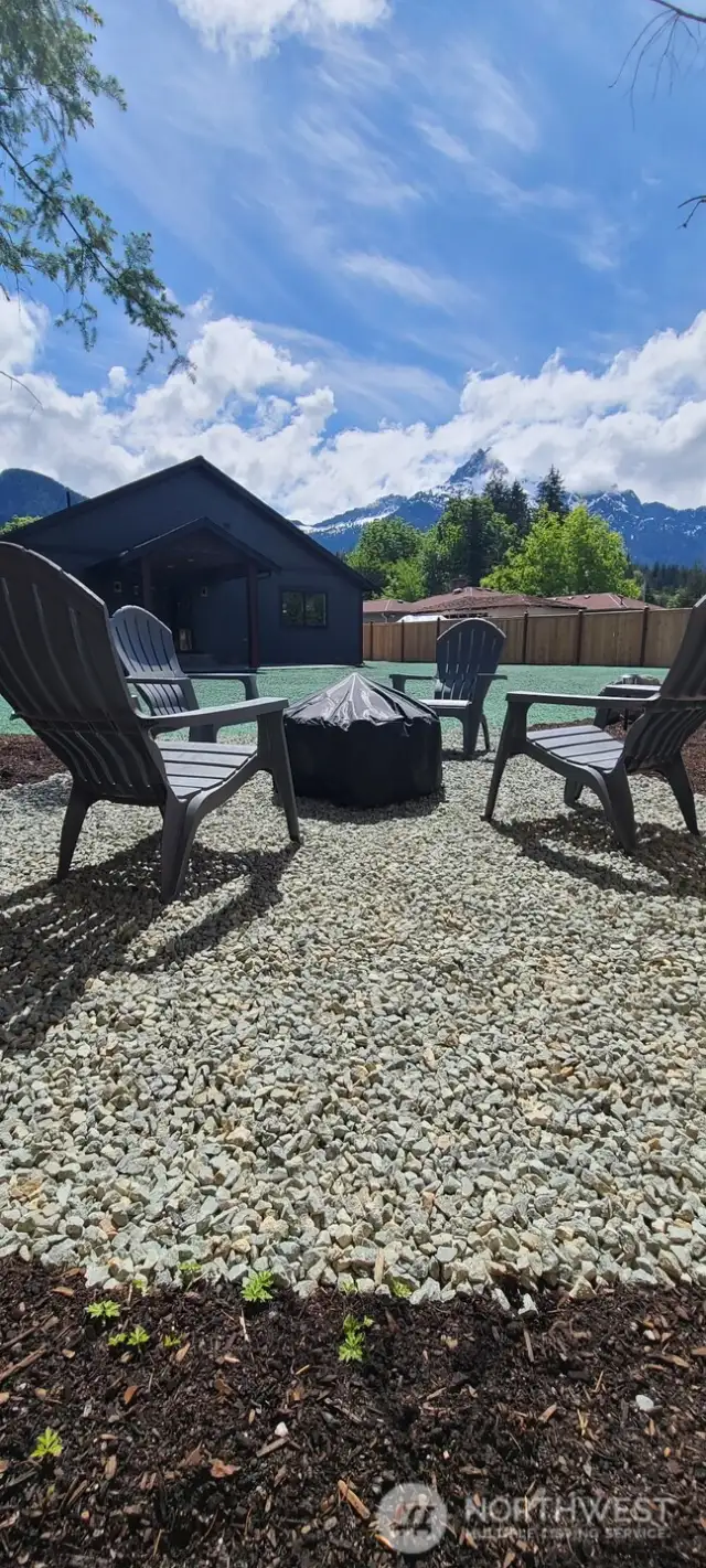 Backyard firepit area