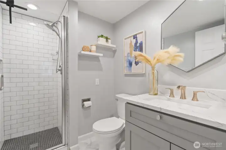 Gorgeous remodeled primary bath.