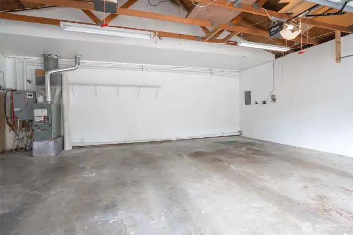 2-Car garage with updated water heater installed in 2021
