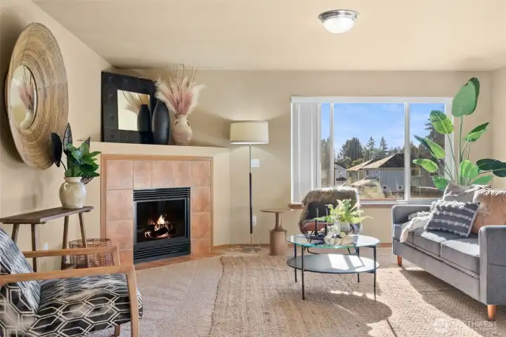 Living Room with gas fireplace