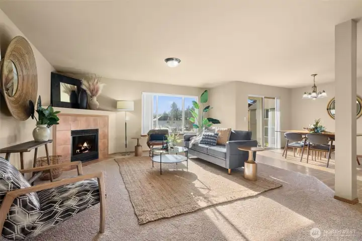 Living Room with gas fireplace