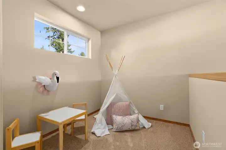 Bonus loft/office/play area