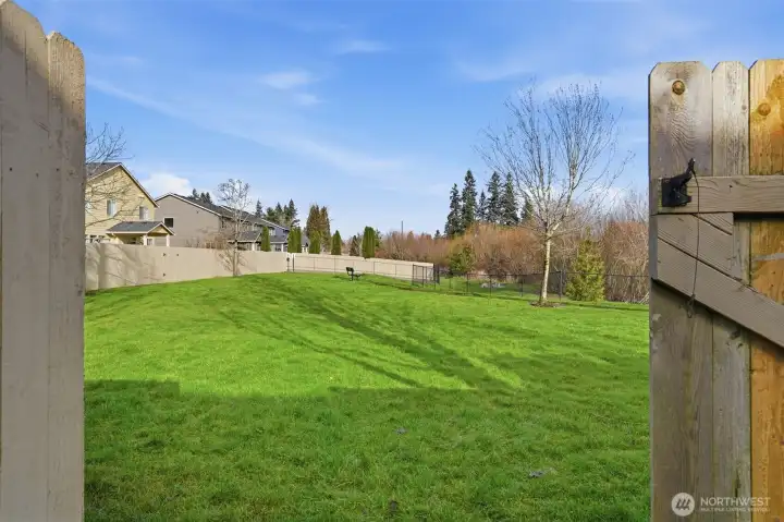 Private gate to green space