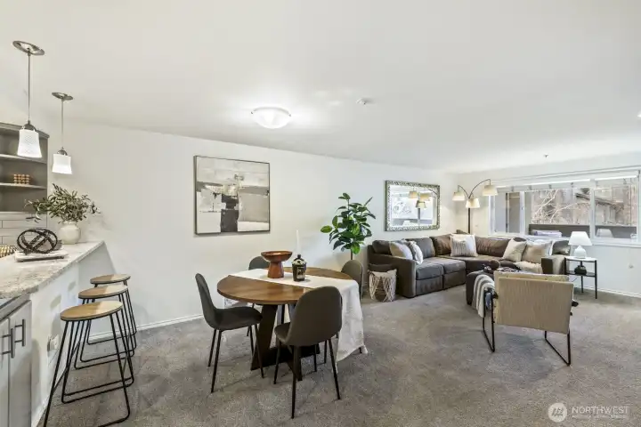 Plenty of Space for a Dining Room Table & Chairs