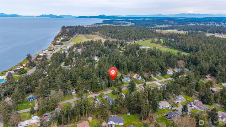 Close to Joseph Whidbey State Park, Hastie Lake Road Boat Launch, and Fort Ebey State Park. Note Mt. Baker in the distance.