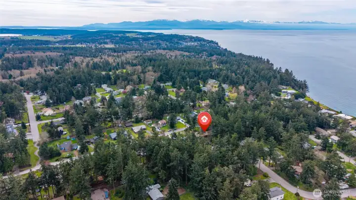 Close to Fort Ebey and views of the Olympic Mountains.