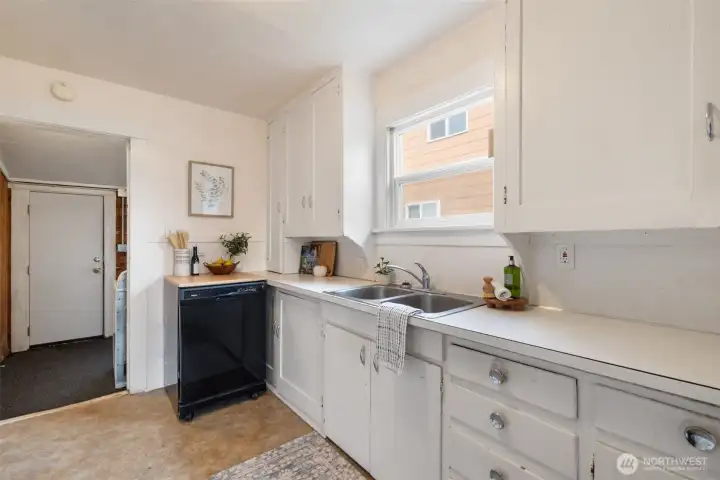 Kitchen with a dishwasher