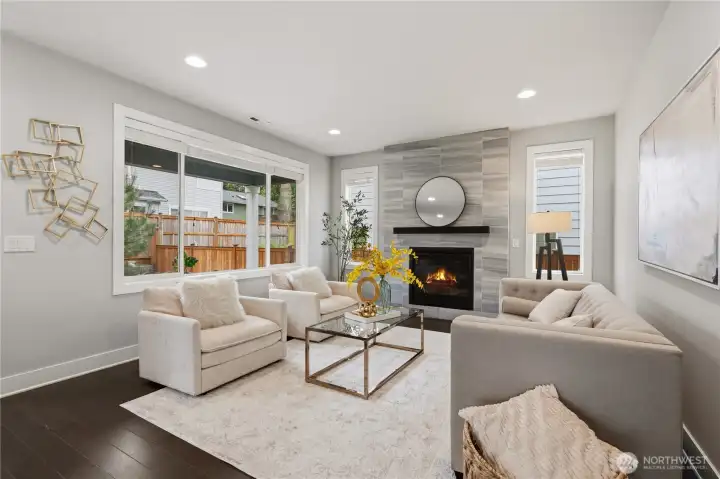 Living room with large windows and natural light