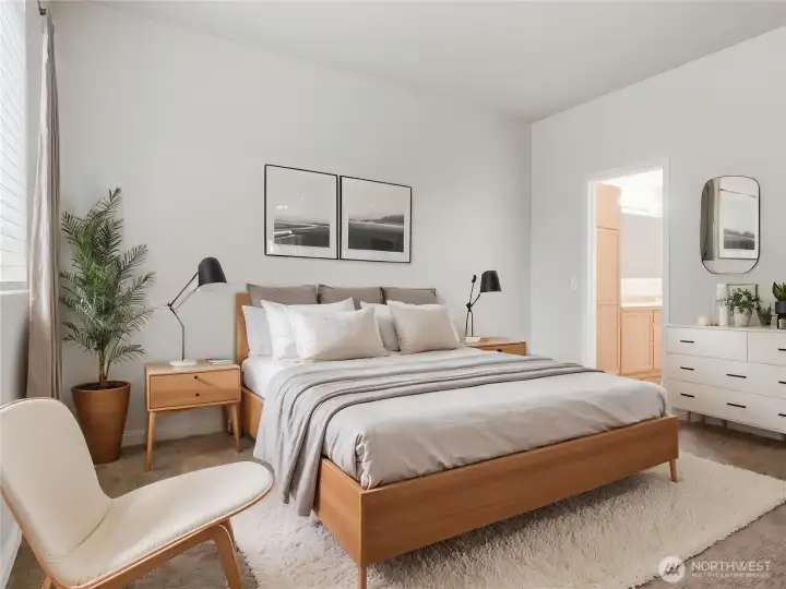 Virtural staging primary bedroom