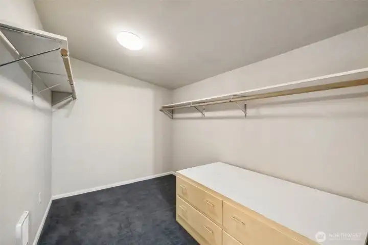 Walk in closet in primary bedroom Walk in closet in primary bedroom