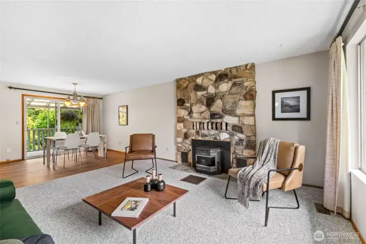Open living/dining space.