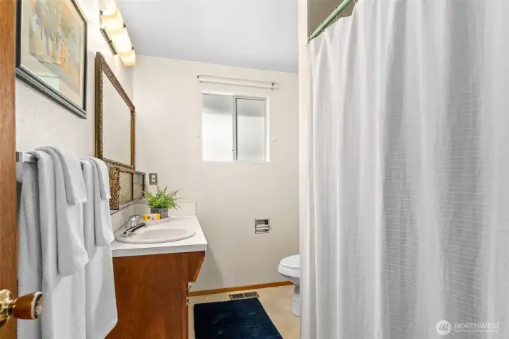 Full bathroom upstairs.