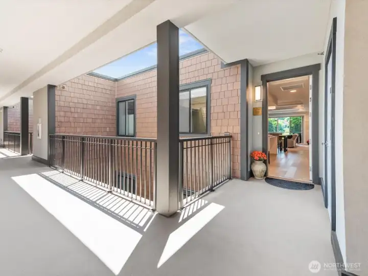 A private penthouse entrance tucked near the end of the breezeway for added privacy. Dedicated storage is located by your front door! A private penthouse entrance tucked near the end of the breezeway for added privacy. Dedicated storage is located by your front door!