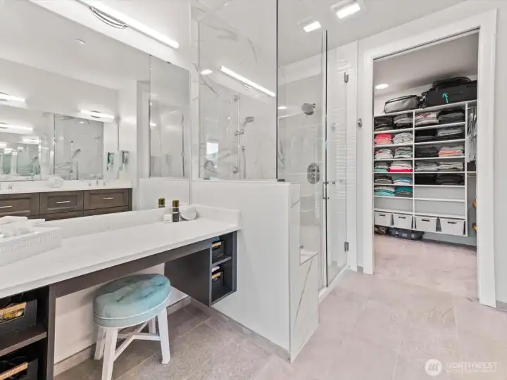 Vanity adds more counter space. Vanity adds more counter space.