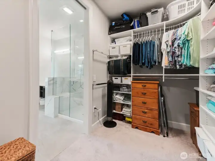 Feel like you are shopping in your favorite boutique from your custom walk-in closet with thoughtful storage. Feel like you are shopping in your favorite boutique from your custom walk-in closet with thoughtful storage.