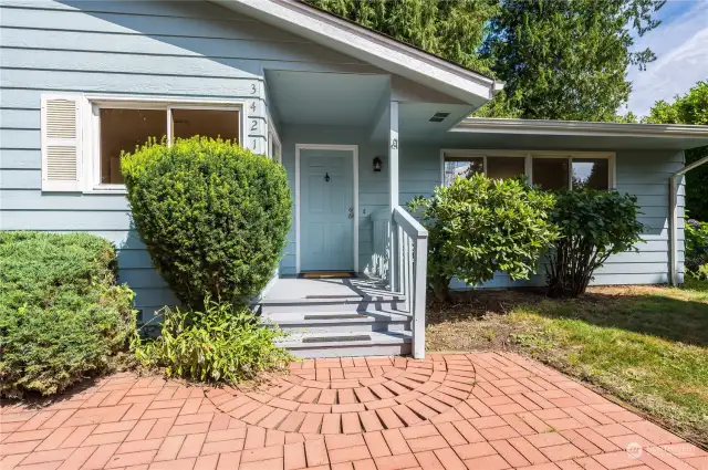 Welcome Home!  Red brick patio to greet you and your guests