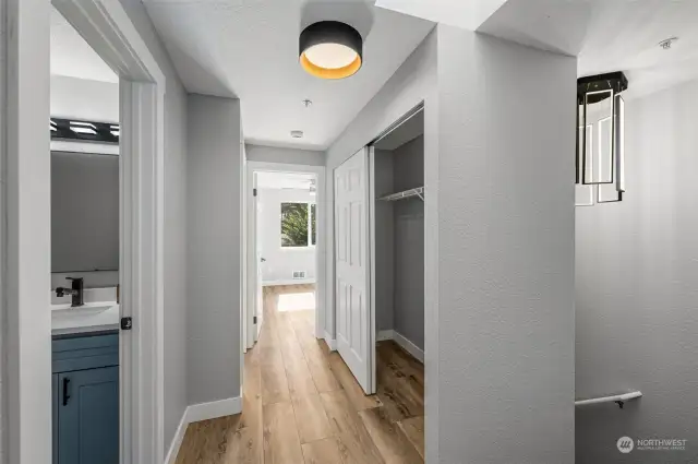 Upstairs Hallway  with additional closet/linen space