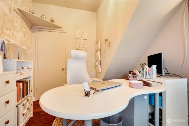 Work from home in comfort in this ideal office space.