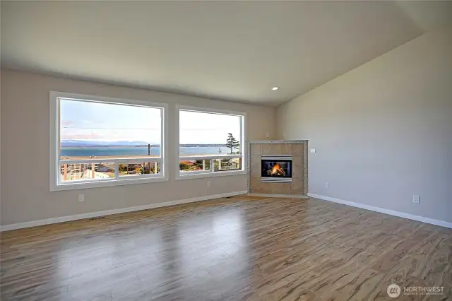 Fireside Family Room is Vaulted and Flooded w/ Natural Light~