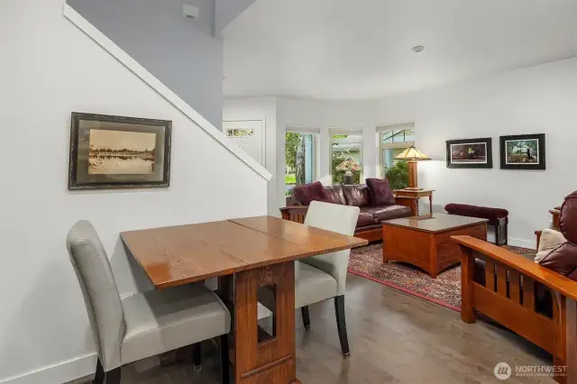Flex space for a kitchen nook or an office.