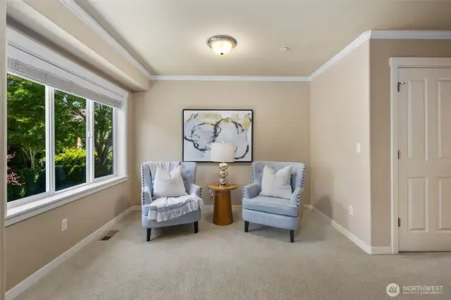 Sitting area in master bedroom