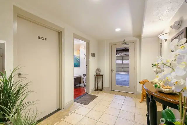 Two car parking and storage are steps away.