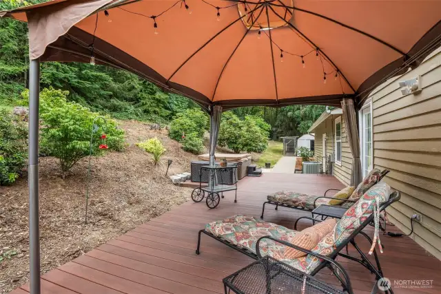 Shade cover over deck.