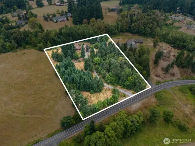 Aerial of Home and Property Chehalis, WA.