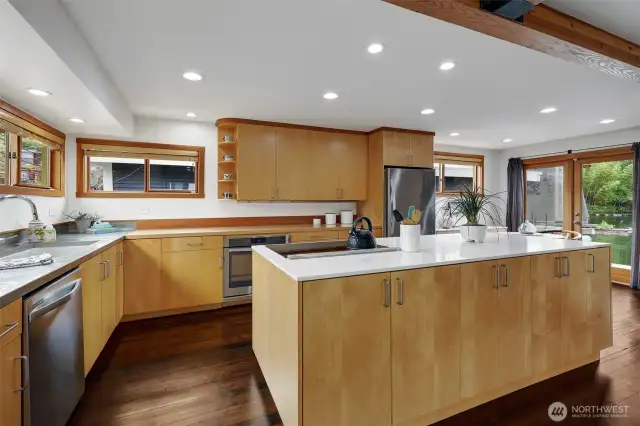 Entertainer's dream kitchen. Induction stove top, wine fridge, ample storage too.