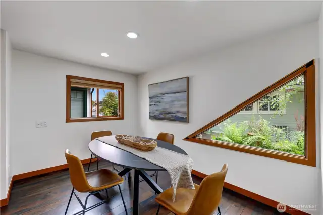 Dining room with view of the water