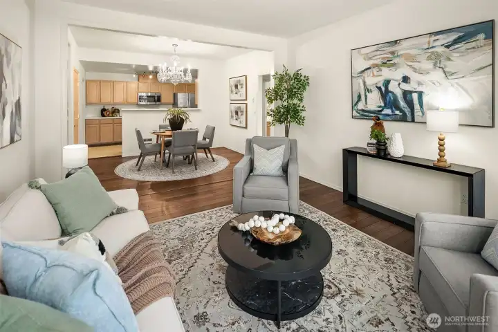 The great room open floor plan makes entertaining a breeze.