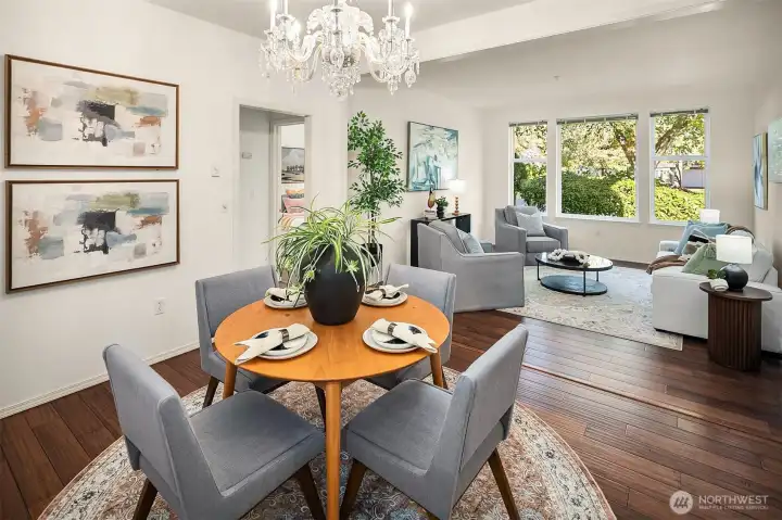 Plenty of space in this generous living/dining area.