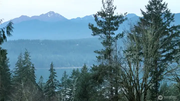 Mountain and hood canal view from the clear area. All property owners' dose has access to the saltwater to enjoy.   Minutes away. Small boats for getting seafood are sometime kept there.