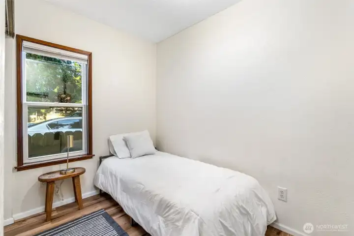 The sellers separated the second bedroom with a wall, creating two additional non-conforming bedrooms